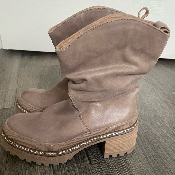 free people Mel Slouch Boot in Hazelnut Leather size 8.5 - Picture 2 of 7